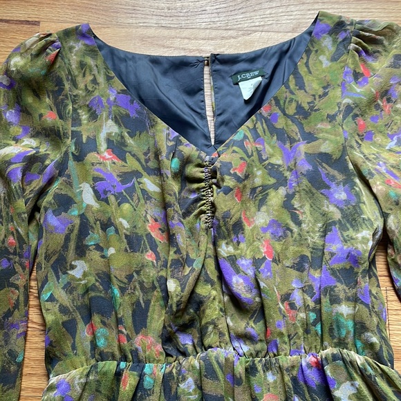 J.Crew Silk Abstract Print Dress - Picture 3 of 5